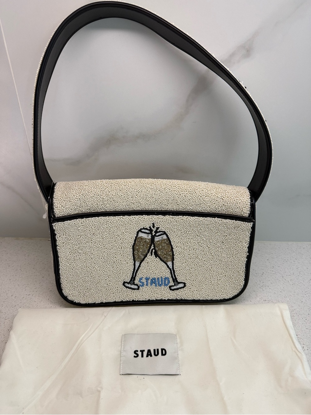 STAUD Tommy Caviar Dreams Beaded Shoulder Bag - Picture 3 of 7